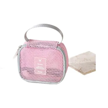 Boniu Polyester Makeup Bag Large Size Unisex Round Pink