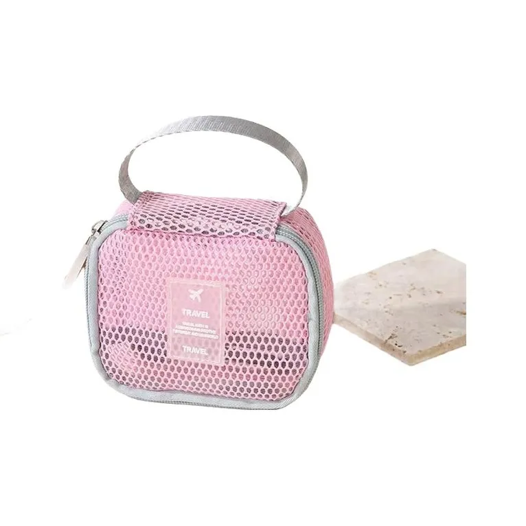 Boniu Polyester Makeup Bag Tubas Unisex Round Pink-0