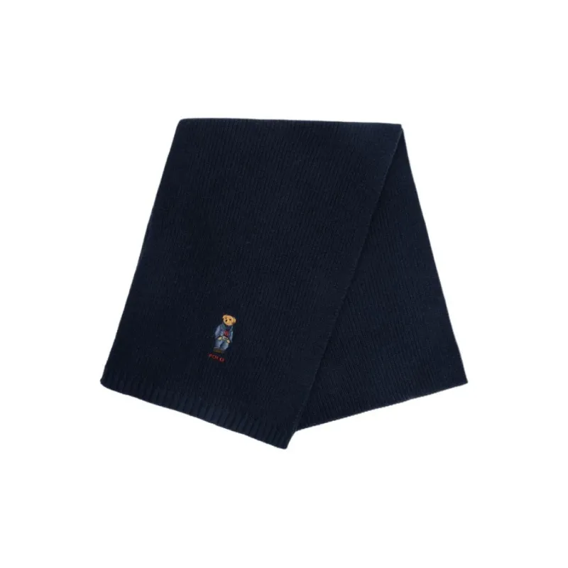 Polo Ralph Lauren Acrylic Wool Recycled Nylon Knit Scarves Men's Dark Blue-1