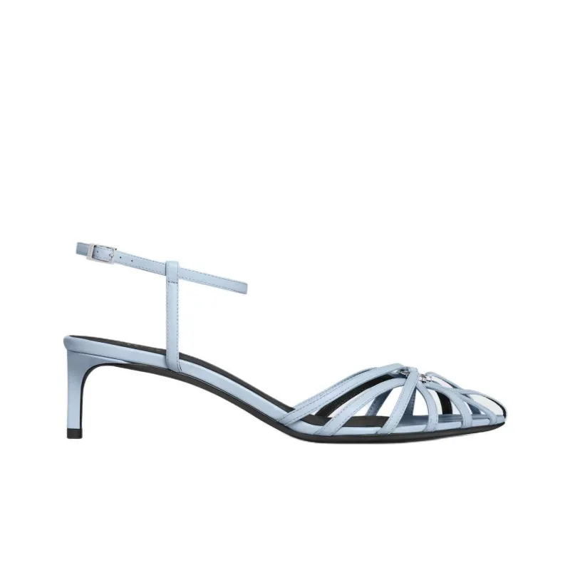 CELINE Triomphe Strap Sandals 5cm Women's Light Blue-1