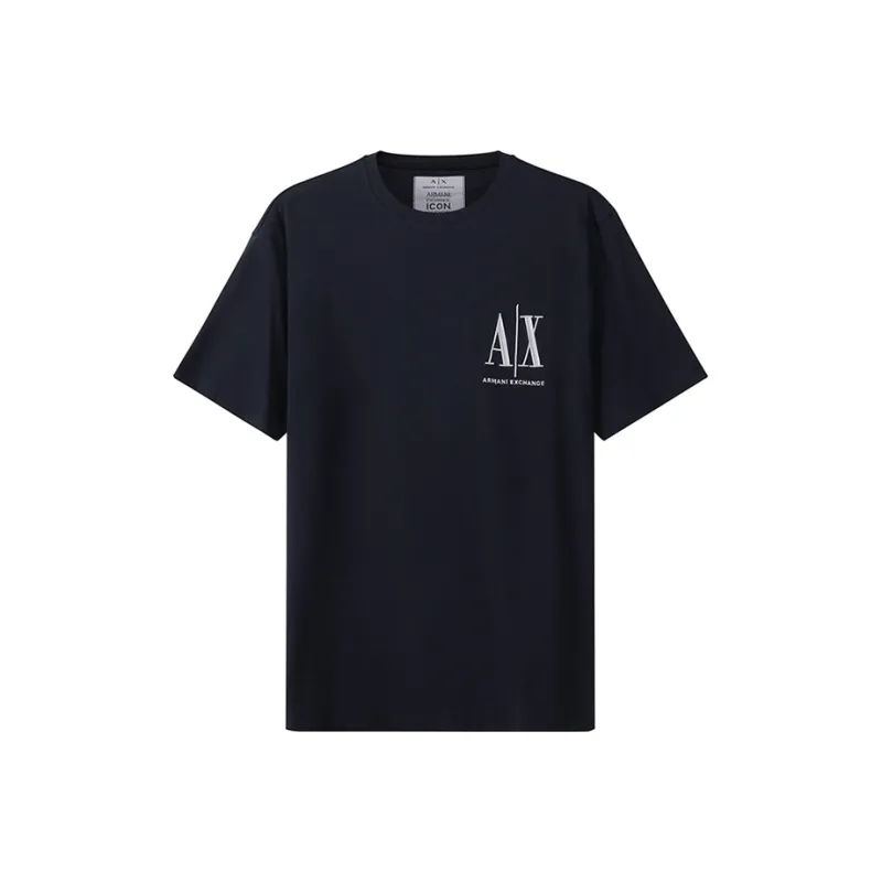 ARMANI EXCHANGE Logo Embroidered Crewneck T Shirt-0