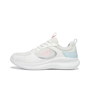 361° Cushioning Breathable Lightweight Low Top Casual Running Shoes Women's Feather White Thin Blue Yarn