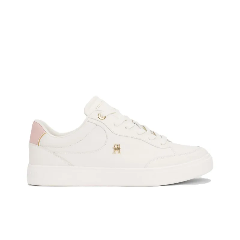 Tommy Hilfiger TH Monogram Low Top Tennis Shoes Women's White-1