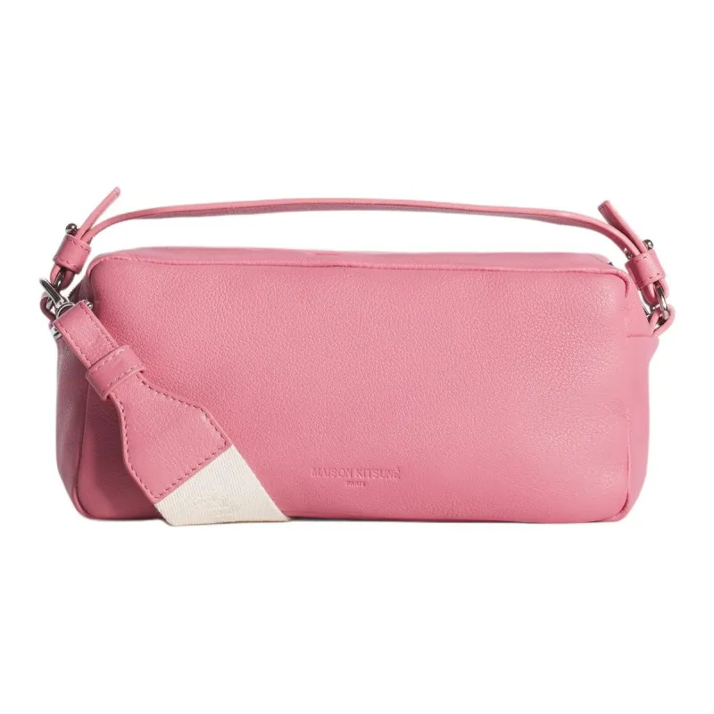 Maison Kitsune Leather Shoulder Bag, Crossbody Bag, Handbag Women's Strawberry Pink-2