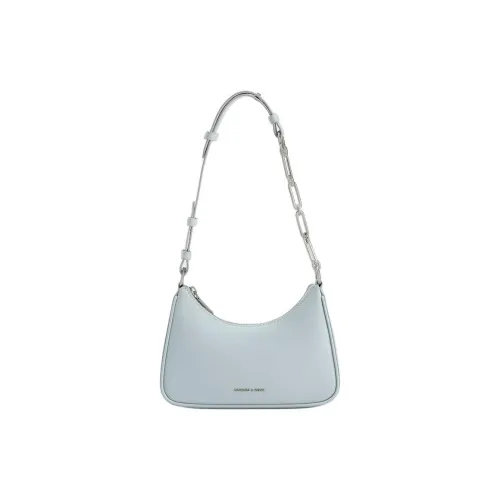 CHARLES&KEITH PU Saddle Bag, Shoulder Bag Women's Sea Salt Blue