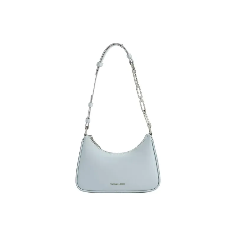 CHARLES&KEITH PU Saddle Bag, Shoulder Bag Women's Sea Salt Blue-0