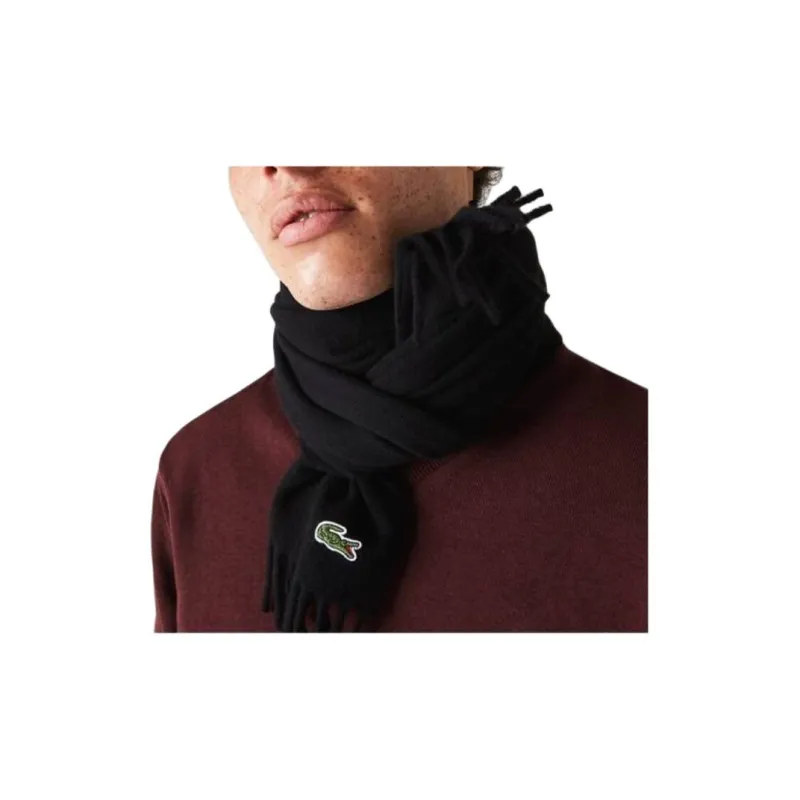 LACOSTE Knit Scarves Men's Black-4