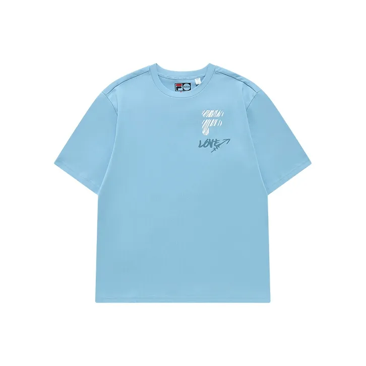FILA FUSION Drop Shoulder Sleeve T-Shirt Unisex Blue Hyacinth-0