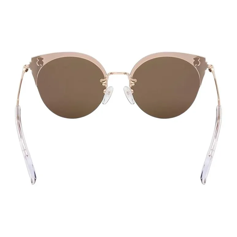 TAOSIXIONG Metal Cat Eye Sunglasses Women's Gold-2