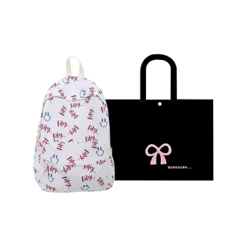 HACIN Nylon Backpack Women's White/Black/Blue/Pink