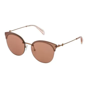 TAOSIXIONG Metal Round Sunglasses Women's Gold
