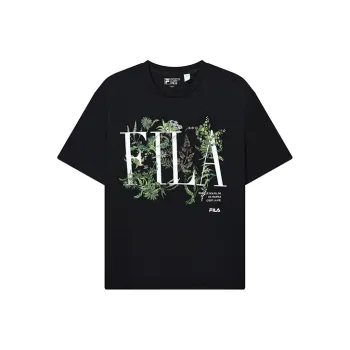 FILA Drop Shoulder Sleeve T Shirt Men's Jet Black