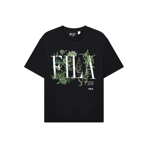 FILA Drop Shoulder Sleeve T Shirt Men's Jet Black