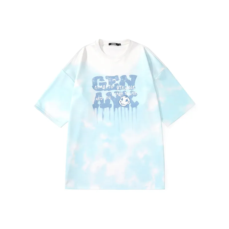 GENANX T Shirt Unisex Print Blue-0