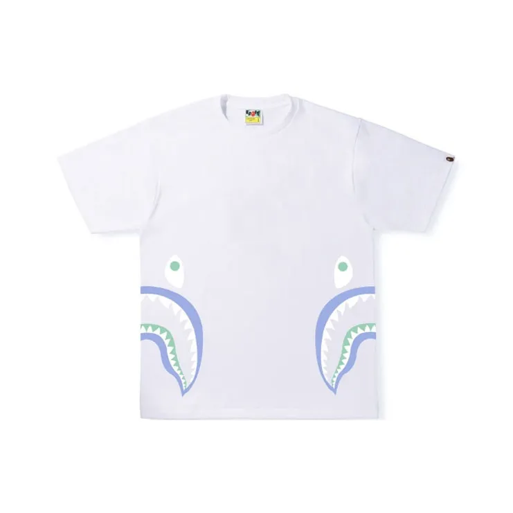 A BATHING APE Text Code Camo Side Shark Tee-2