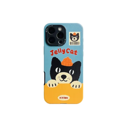 Sopi Leather Material Black Cat White Dog Phone Cases Compatible With IPhone 16/15 Pro Max/Apple 13/14 Pro/Max