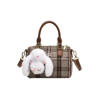 ResNonverba PU Handbag Crossbody Bag Women's Brown/Pink