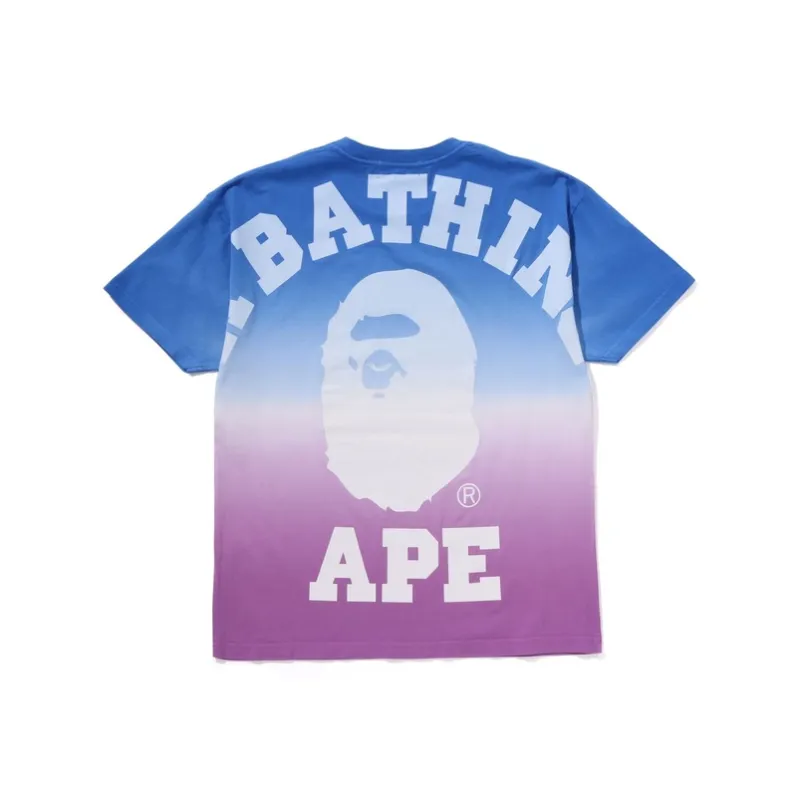 Bape Women's Gradation Big College Oversized Tee Blue-3