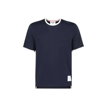THOM BROWNE Side Slit Relaxed Short Sleeve Tee