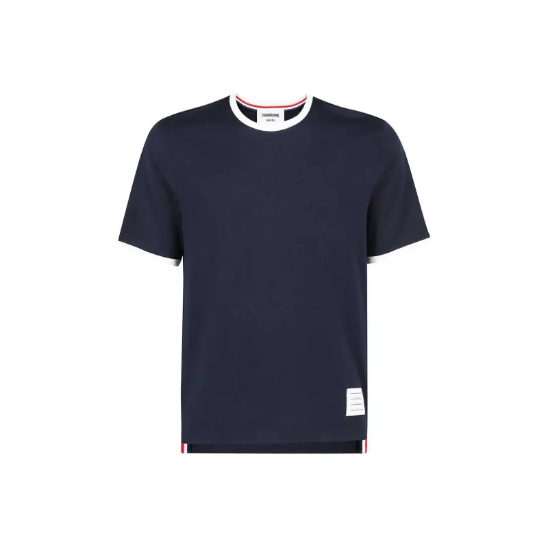 THOM BROWNE Side Slit Relaxed Short Sleeve Tee-0