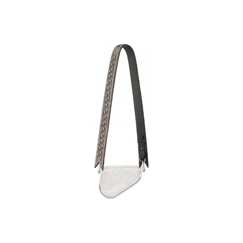 DIOR Cow Leather Saddle Bag Sling Bag Crossbody Bag Mini Men's Silver-2