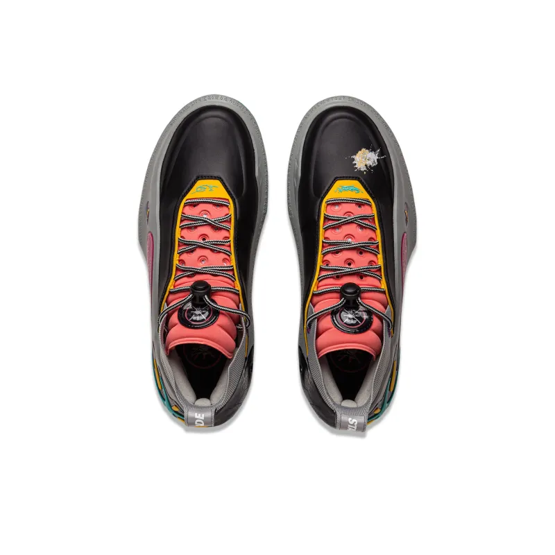 LiNing Wow11 Cushioning Lightweight Rebound Mid Top Basketball Shoes Men's Black Gray-3