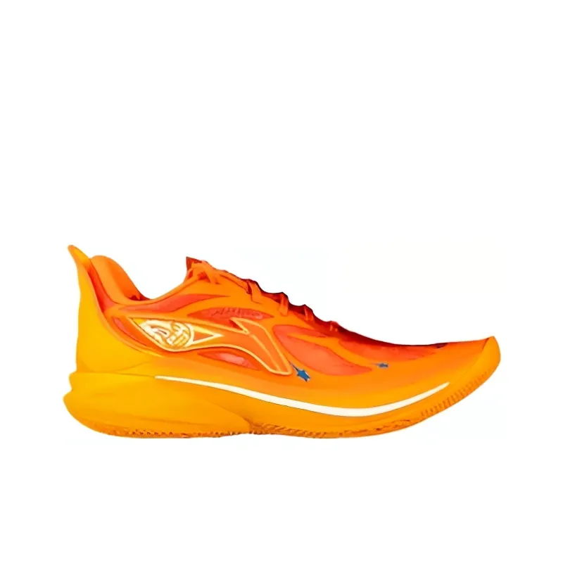 LiNing SONIC 12 PE Version Cushioning Wear Resistant Low Top Basketball Shoes Men's Orange-1