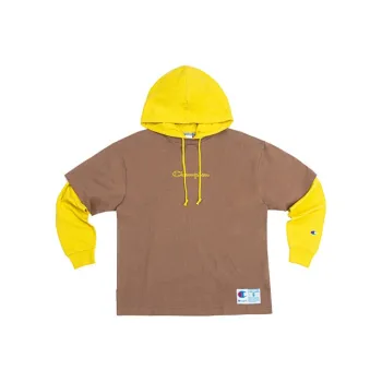 Champion Fitted Mock Two-Piece Long-Sleeved T-Shirt Japan Version Unisex Khaki