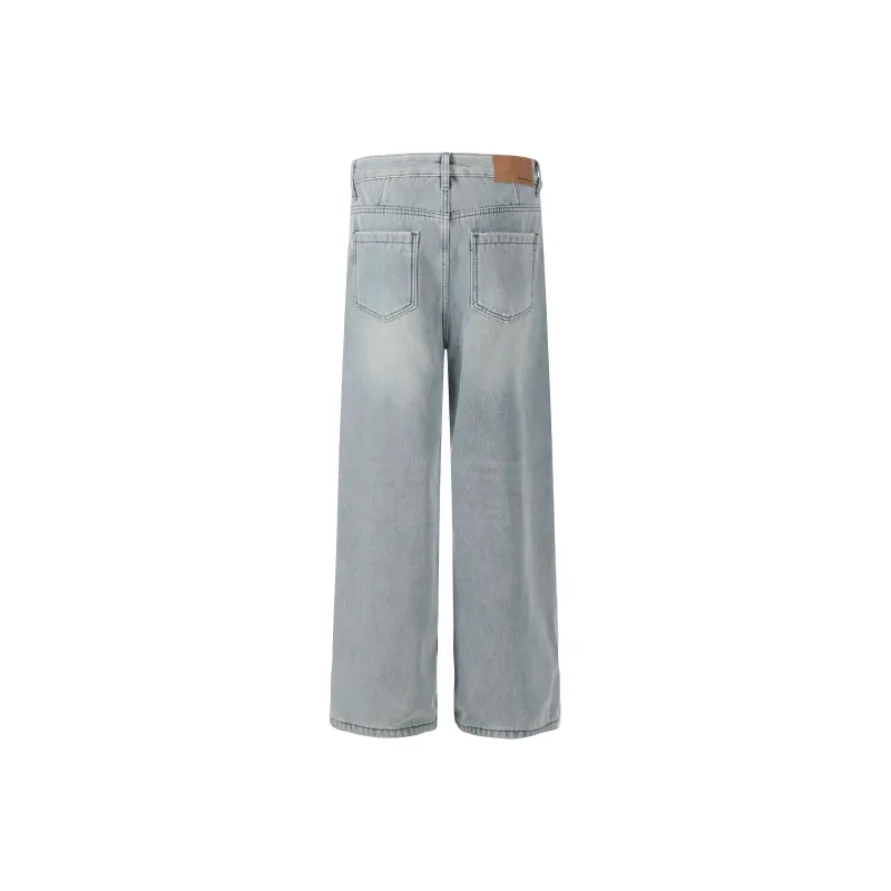 YINLEI Jeans Unisex Light Blue-1
