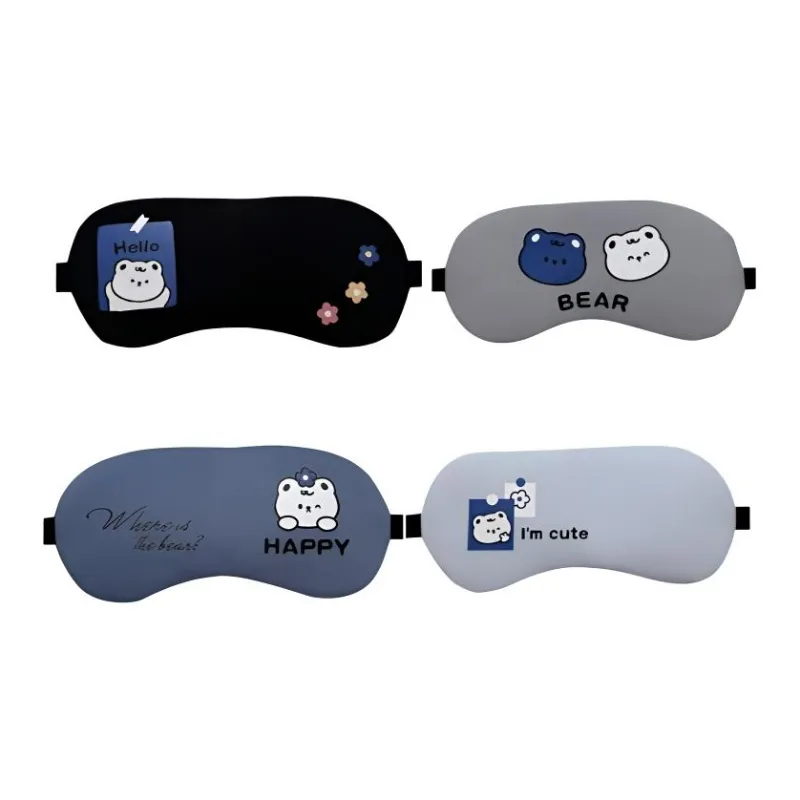 YUNNA Double Sided Faux Silk Lining Filling Fiber Eye Masks Black/Blue/Dark Gray/Light Gray-1