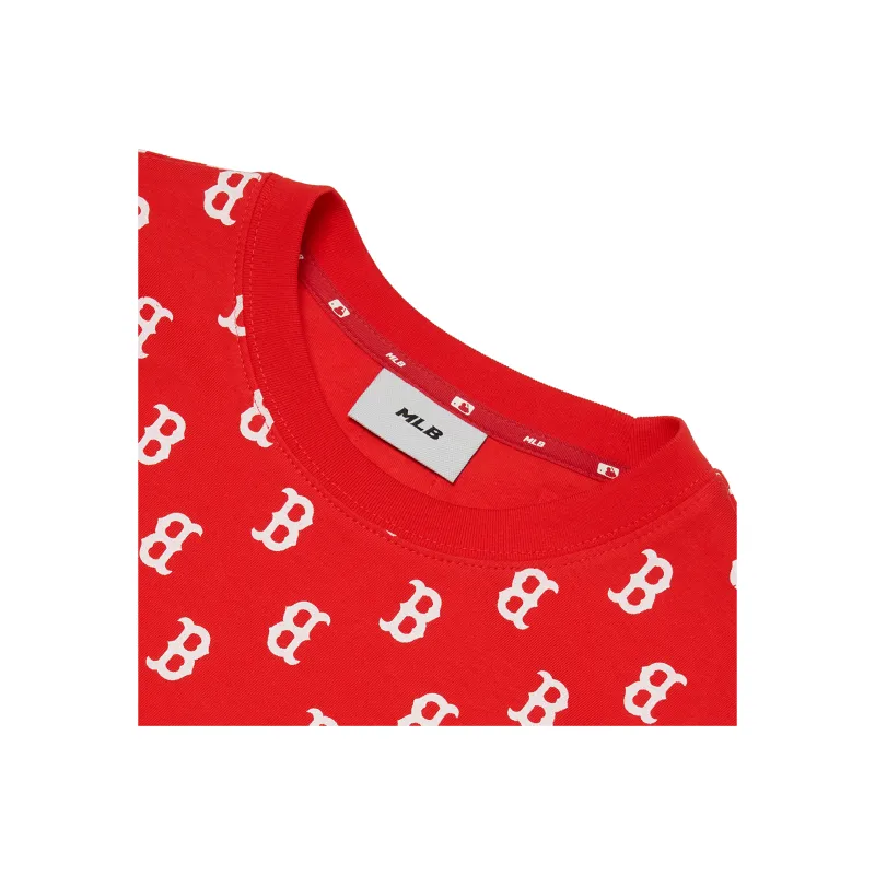 MLB Base Logo Short Sleeved Dress Women's Red-2