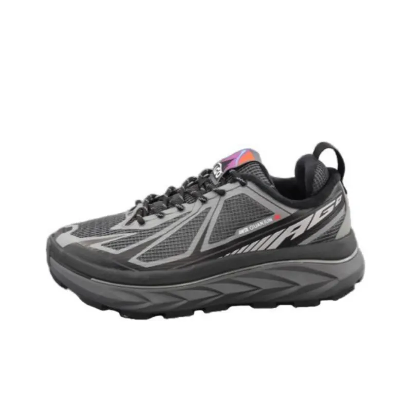 Anta Cushioned Slip Resistant Low Top Outdoor Shoes Unisex Black Castle Gray-1