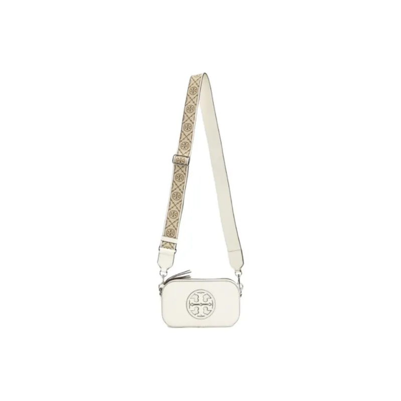 TORY BURCH Miller Leather Crossbody Bag, Shoulder Bag Mini Women's Ivory-1