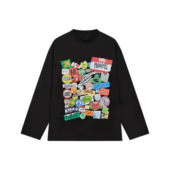 MODITEC Straight Long-Sleeved T-Shirt Unisex Black