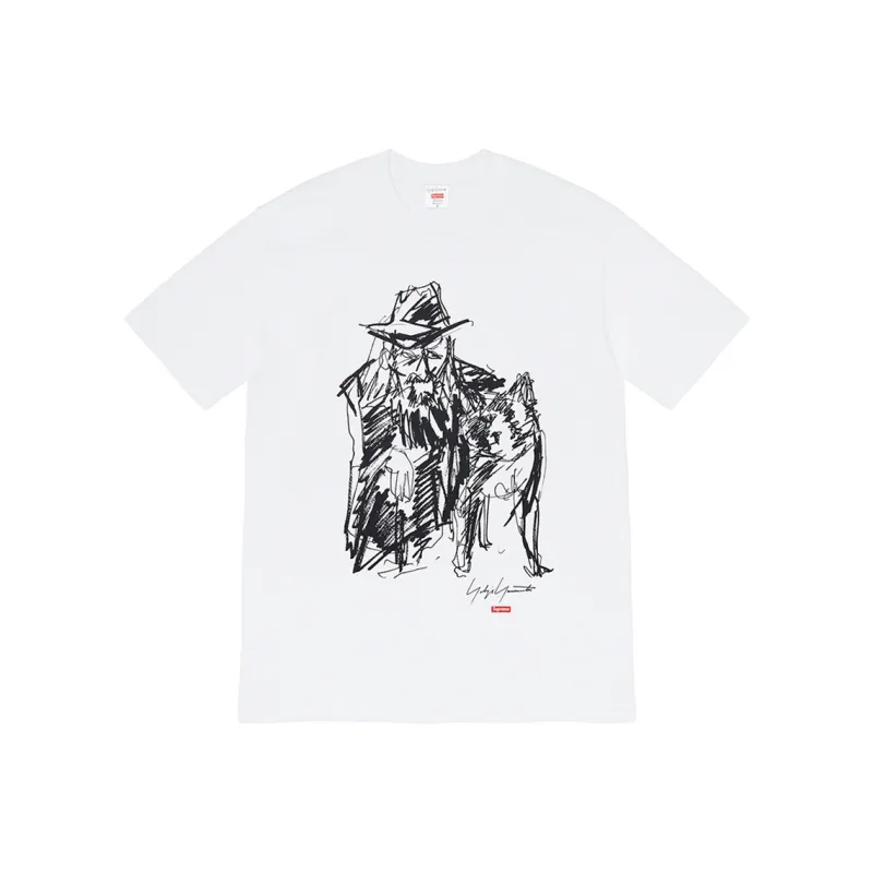 Supreme X Yohji Yamamoto Scribble Portrait Tee-0