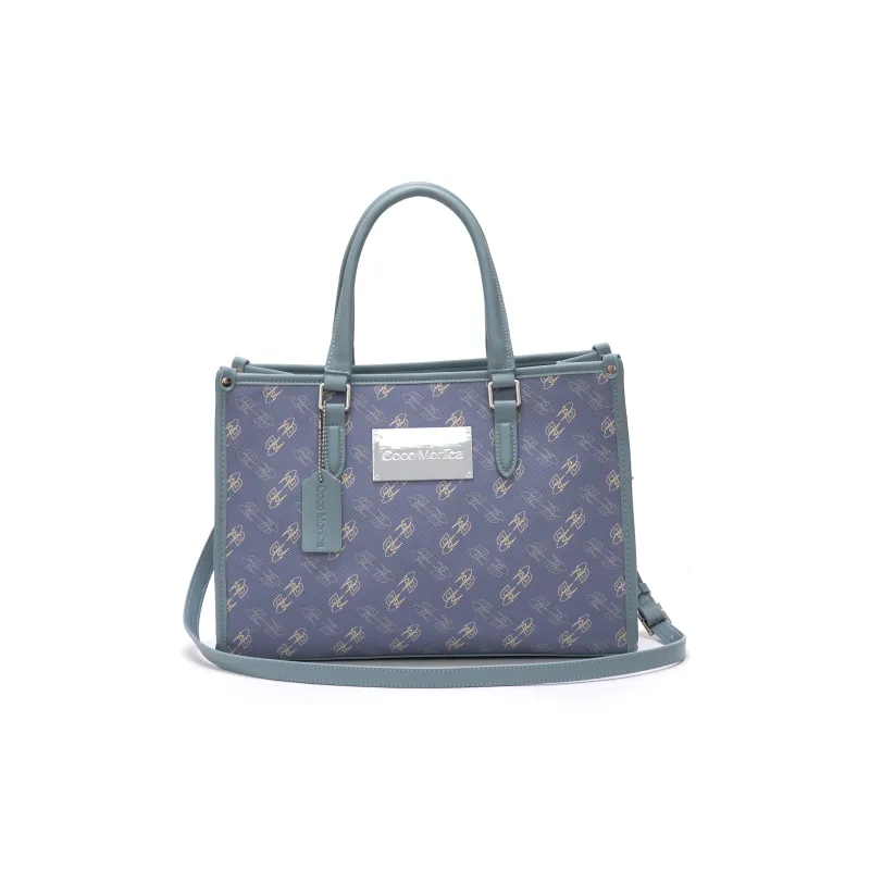 BONSAI STUDIO Microfiber Synthetic Leather One Shoulder Bag, Tote Bag, Shopping Bag, Handbag Regular Women's Blue/Pink-5