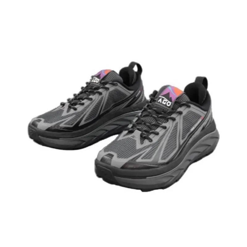 Anta Cushioned Slip Resistant Low Top Outdoor Shoes Unisex Black Castle Gray-2
