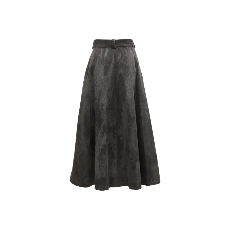 ONLY Denim Long Skirt Women's H0K Donna Light Gray Print-1