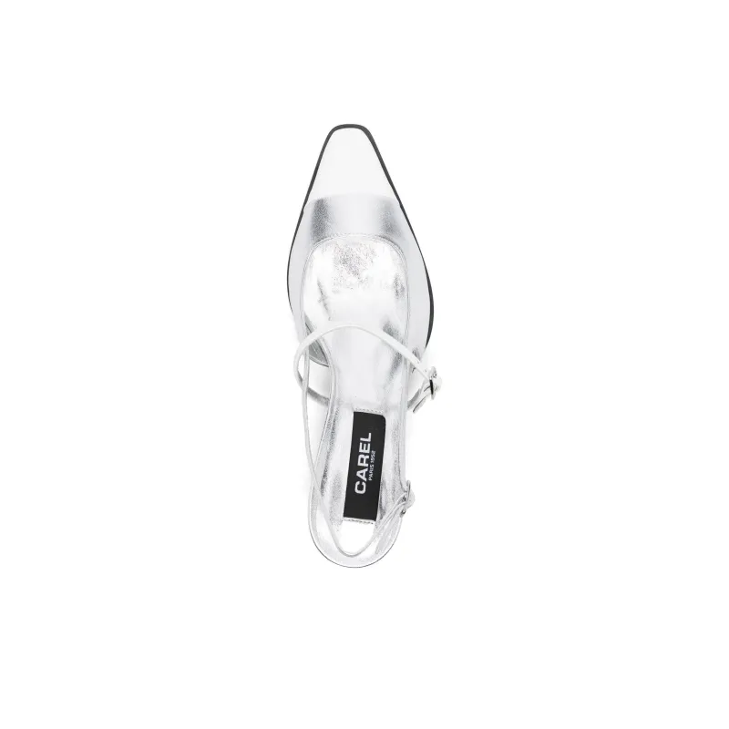 Carel Cecile Irregular Heel High Heels Women's Silver-4