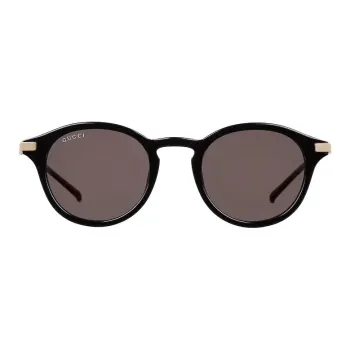 GUCCI Acetate Round Sunglasses Men's Black