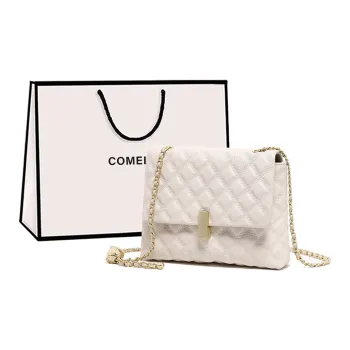 COMELY Cow Leather With Synthetic Leather Small Square Bag Shoulder Bag, Crossbody Bag Regular Women's Ecru