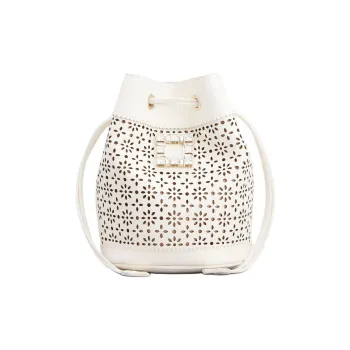 Roger Vivier Tres Vivier Calfskin Bucket Bags Crossbody Bag, Shoulder Bag Women's White
