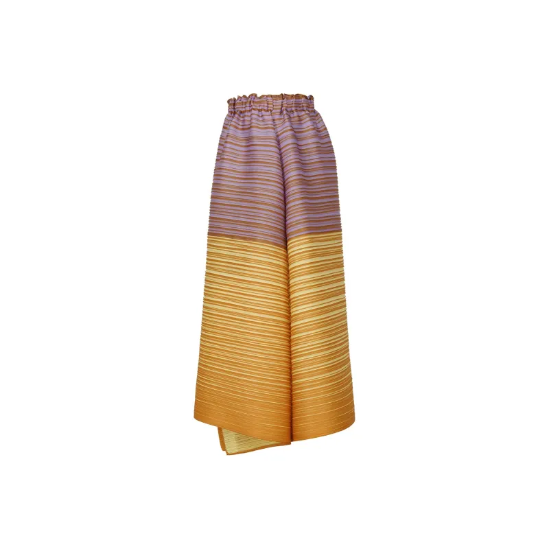 PLEATS PLEASE ISSEY MIYAKE SS25 Casual Long Skirt Women's Purple Yellow-2