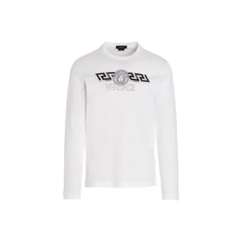 VERSACE Logo Print Long Sleeves T Shirt