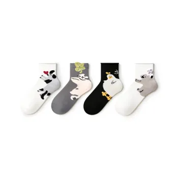 Primeet Ankle Socks Women's 4 Pack Cute Pet Design Hug