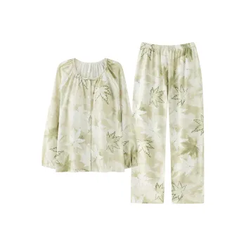 Cotton Gene Pajama Set Women's Light Green