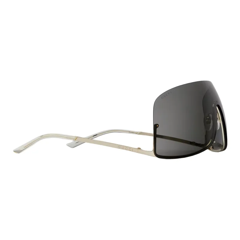 GUCCI Metal Irregular Shape Sunglasses Women's Black-1