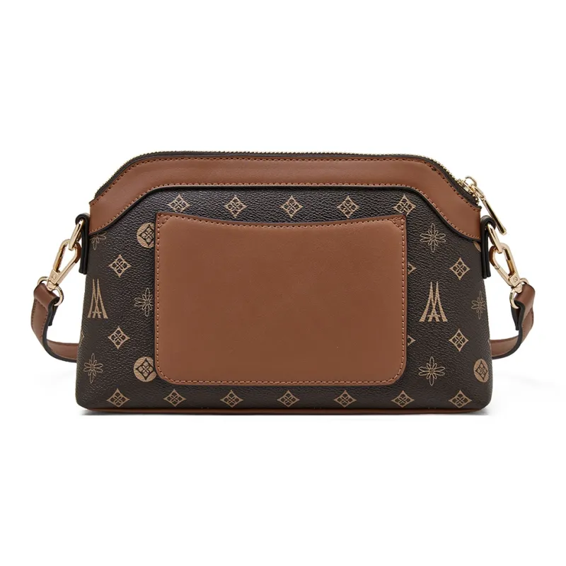 Old Man's Head Synthetic Leather Crossbody Bag Regular Women's Coffee/apricot-3