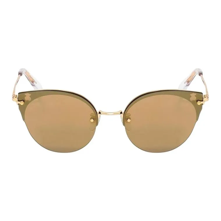 TAOSIXIONG Metal Cat Eye Sunglasses Women's Gold-1