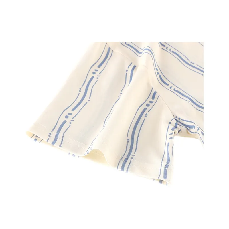 WANANNI Pajama Set Women's Blue White-3